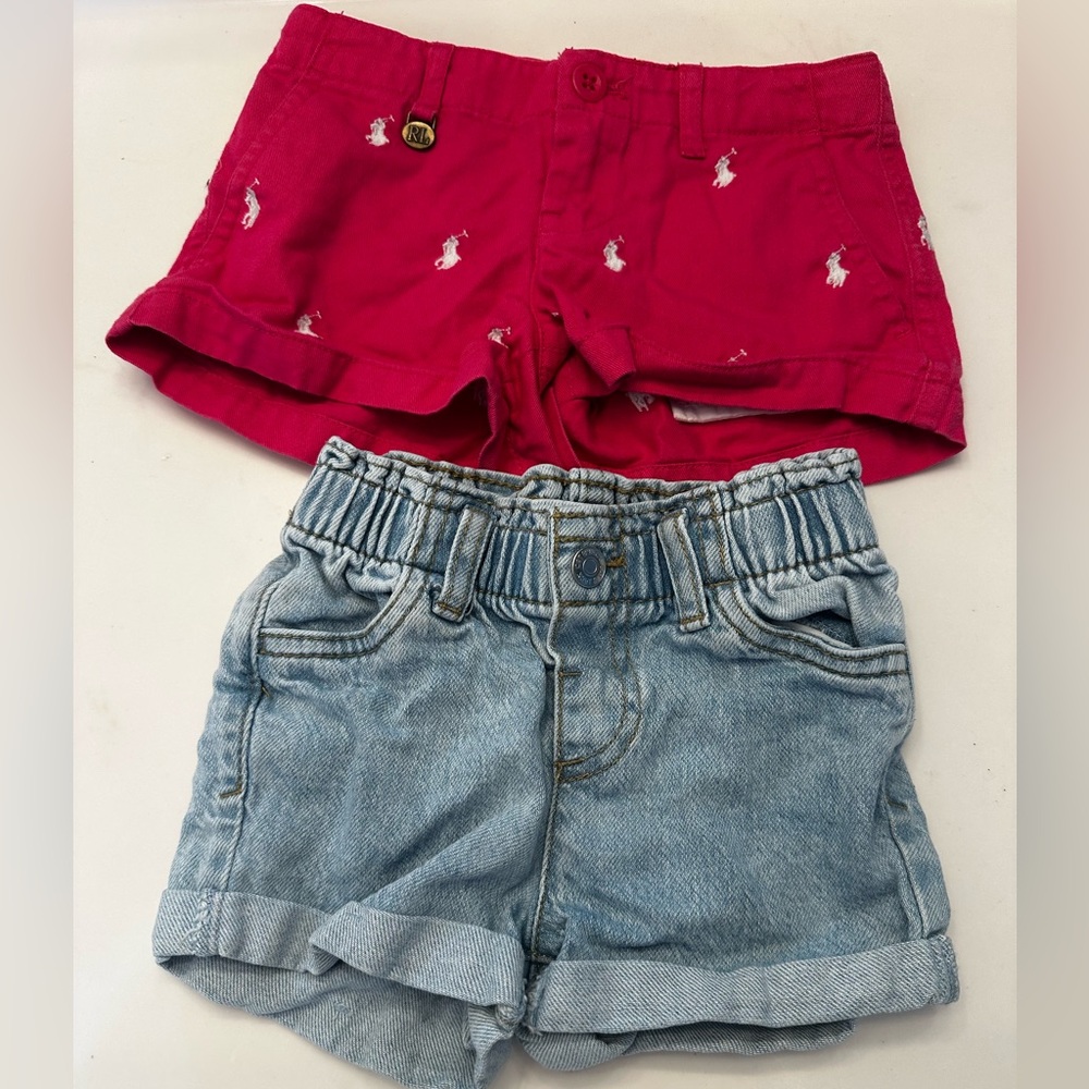 Cat & Jack Red and Denim Shorts Set